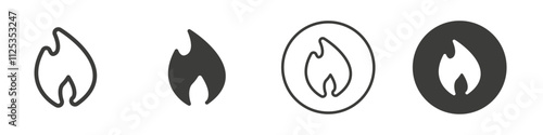 Fire icon Simple outline vector logo