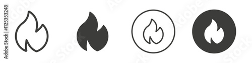 Fire icon Simple outline vector logo