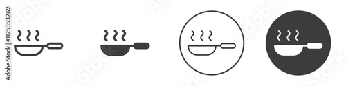 Frying pan icon Simple outline vector logo