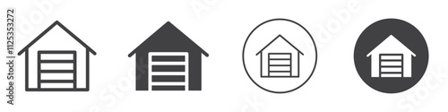 Garage icon Simple outline vector logo