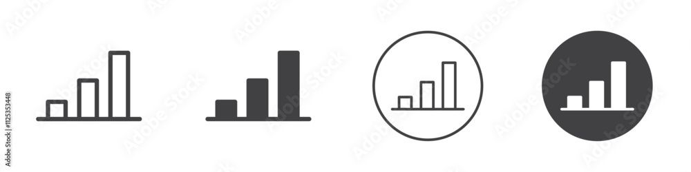 Growing graph icon Simple outline vector logo Growing graph icon Simple outline vector logo