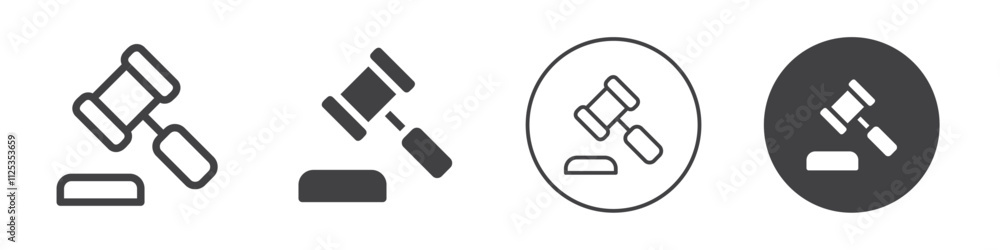 Law hammer icon Simple outline vector logo Law hammer icon Simple outline vector logo