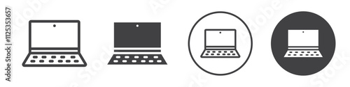 Laptop icon Simple outline vector logo