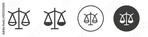 Law scale icon Simple outline vector logo