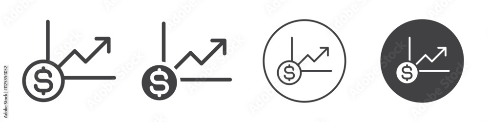 Money growth icon Simple outline vector logo Money growth icon Simple outline vector logo