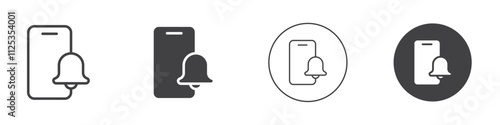 Mobile phone icon Simple outline vector logo