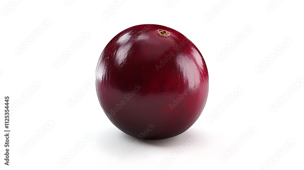 A red fruit with a stem on top A red fruit with a stem on top