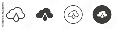 Rain icon Simple outline vector logo