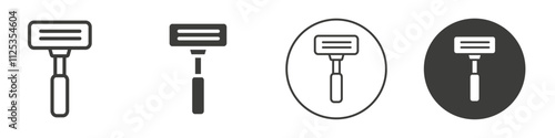 Razor blade icon Simple outline vector logo