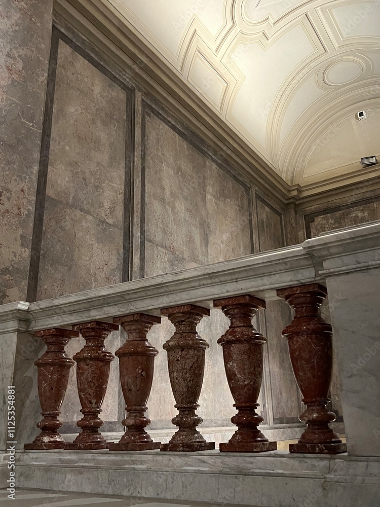 Fototapeta premium Red stone balusters