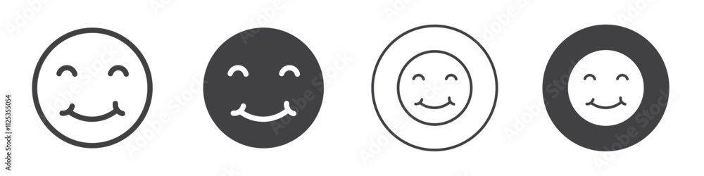 Smile icon Simple outline vector logo Smile icon Simple outline vector logo