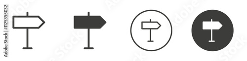 Sign post icon Simple outline vector logo