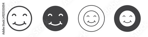 Smile icon Simple outline vector logo
