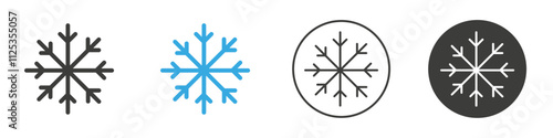 Snow icon Simple outline vector logo