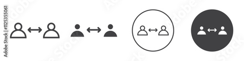 Social distancing icon Simple outline vector logo