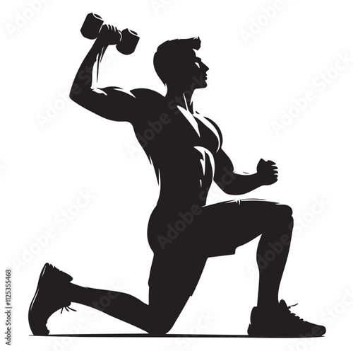 man working out Silhouette vector illustration