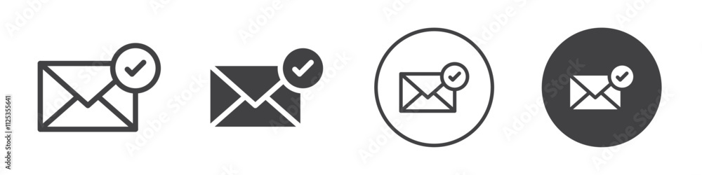 Verified Email icon Simple outline vector logo Verified Email icon Simple outline vector logo