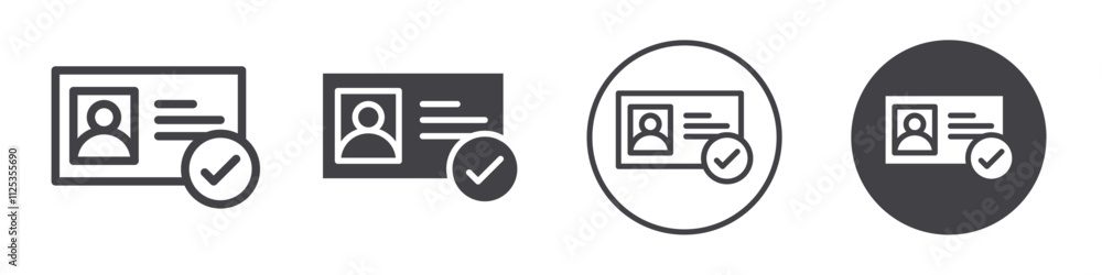 Verified Identity icon Simple outline vector logo Verified Identity icon Simple outline vector logo