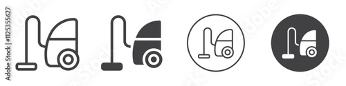 Vacuum cleaner icon Simple outline vector logo