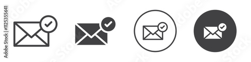 Verified Email icon Simple outline vector logo