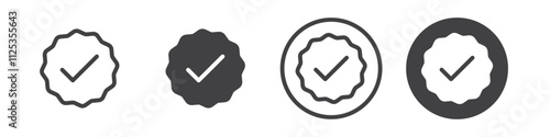 verified icon Simple outline vector logo