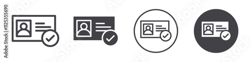 Verified Identity icon Simple outline vector logo