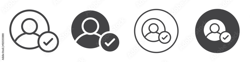 Verified User icon Simple outline vector logo