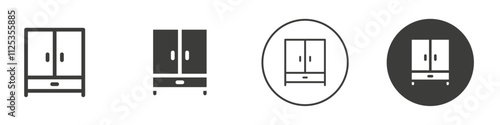 Wardrobe icon Simple outline vector logo