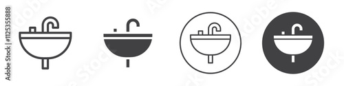 Washbasin icon Simple outline vector logo
