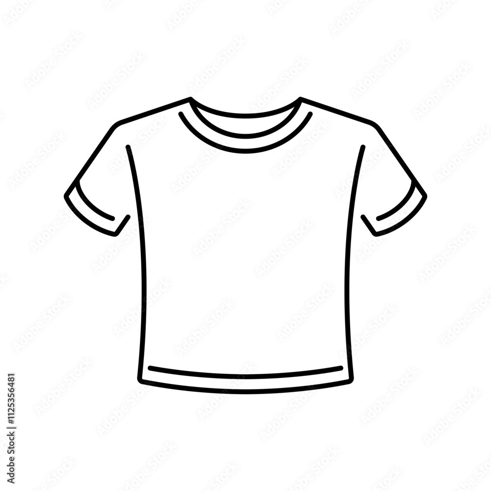 T-shirt icon. Black outline linear silhouette. Editable strokes. Front view. Vector simple flat graphic illustration. Isolated object on white background. Isolate. T-shirt icon. Black outline linear silhouette. Editable strokes. Front view. Vector simple flat graphic illustration. Isolated object on white background. Isolate.