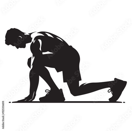 man working out Silhouette vector illustration