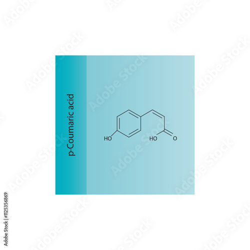 p-Coumaric acid skeletal structure diagram.hydroxycinnamic acid compound molecule scientific illustration.