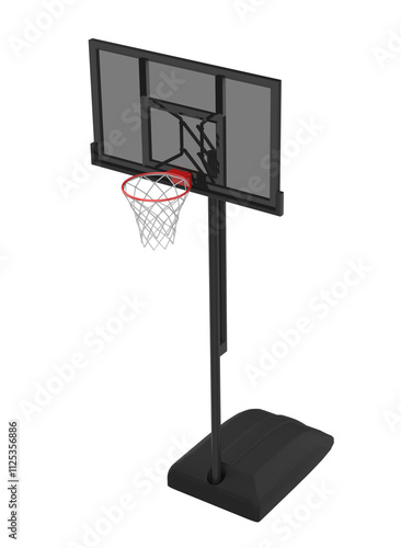 Basketball hoop isolated on white background 3d illustration