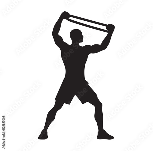 man working out Silhouette vector illustration