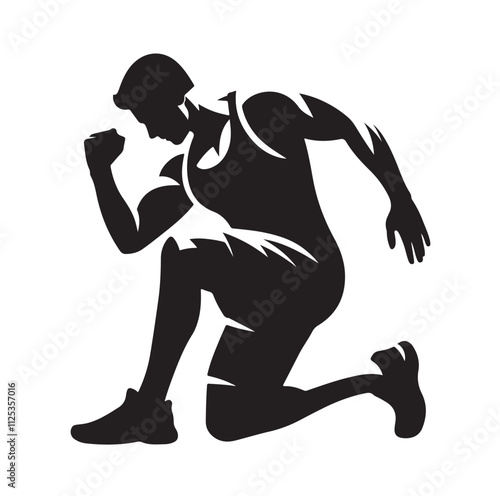 man working out Silhouette vector illustration