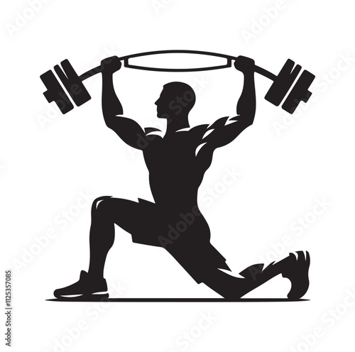 man working out Silhouette vector illustration