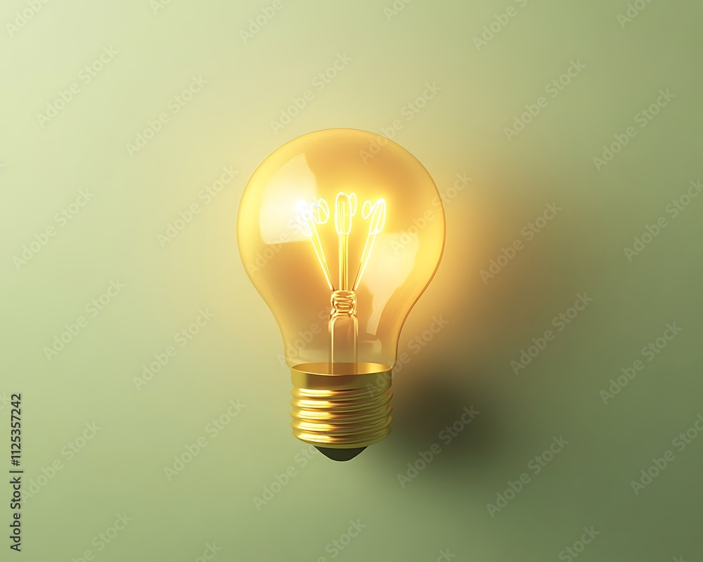 A glowing light bulb emoji representing ideas on a soft green background A glowing light bulb emoji representing ideas on a soft green background
