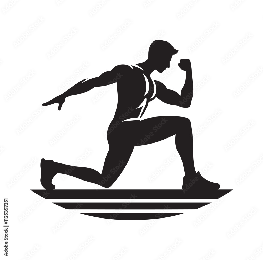 man working out Silhouette vector illustration man working out Silhouette vector illustration