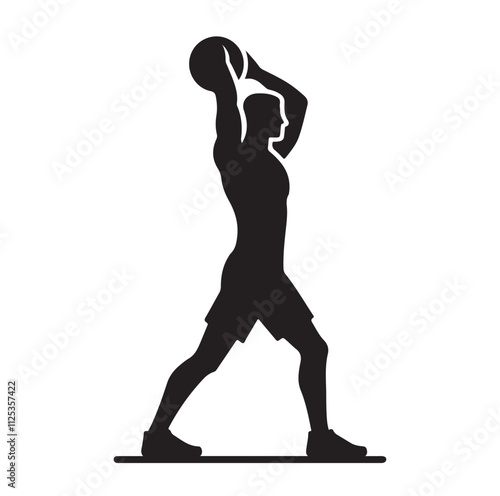 man working out Silhouette vector illustration