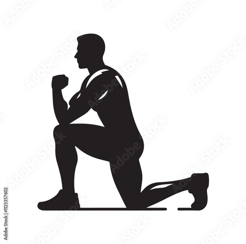 man working out Silhouette vector illustration