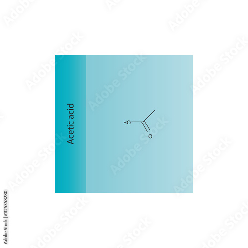 Aacetic acid skeletal structure diagram.aliphatic acid compound molecule scientific illustration.