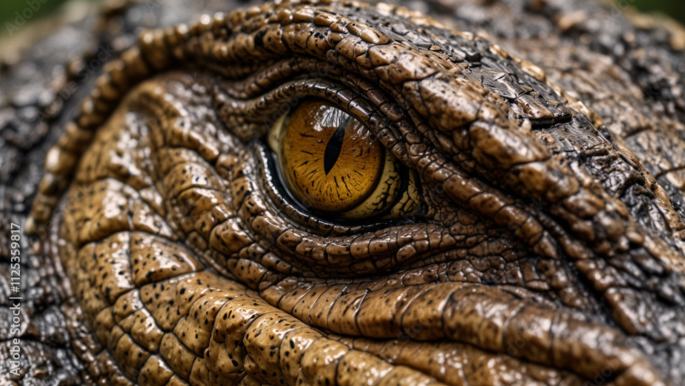 A close up shot of a moving eye of a crocodile or other reptile. A close up shot of a moving eye of a crocodile or other reptile.