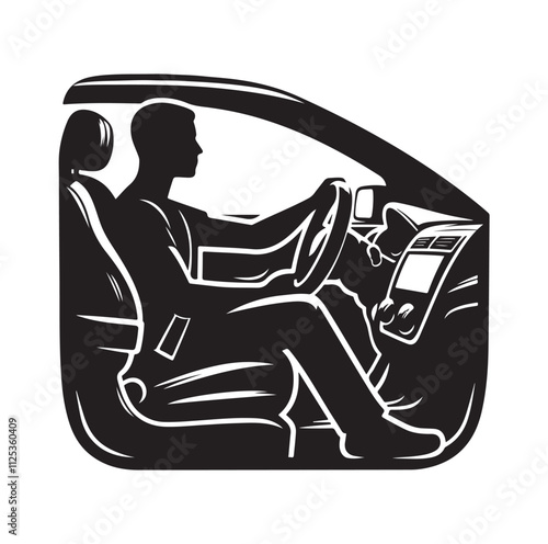 car Driver silhouette vector illustration