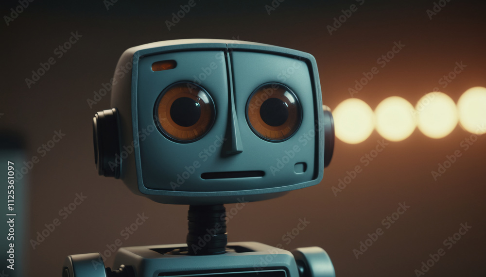 Robot With Expressive Eyes Engages in Conversation in a Cozy Indoor Setting Robot With Expressive Eyes Engages in Conversation in a Cozy Indoor Setting