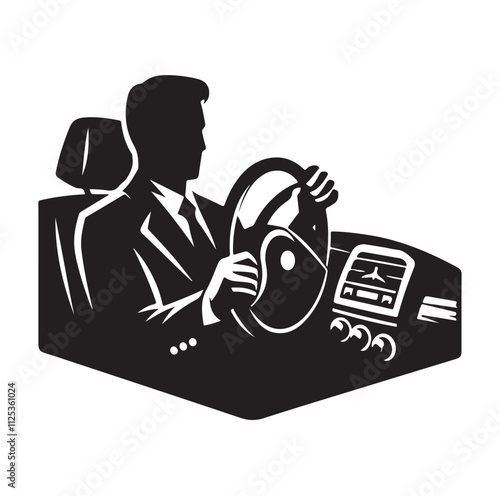 car Driver silhouette vector illustration