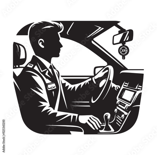 car Driver silhouette vector illustration