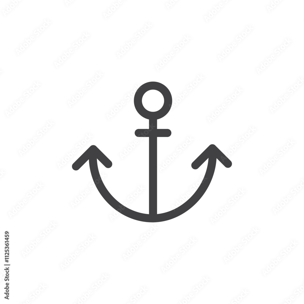 Anchor icon Simple outline vector logo Anchor icon Simple outline vector logo