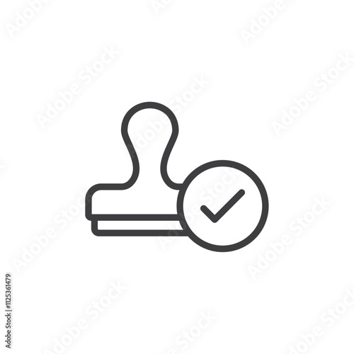 Approved Stamp icon Simple outline vector logo