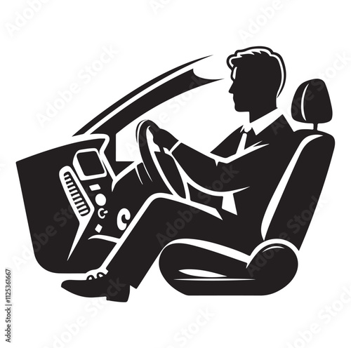 car Driver silhouette vector illustration