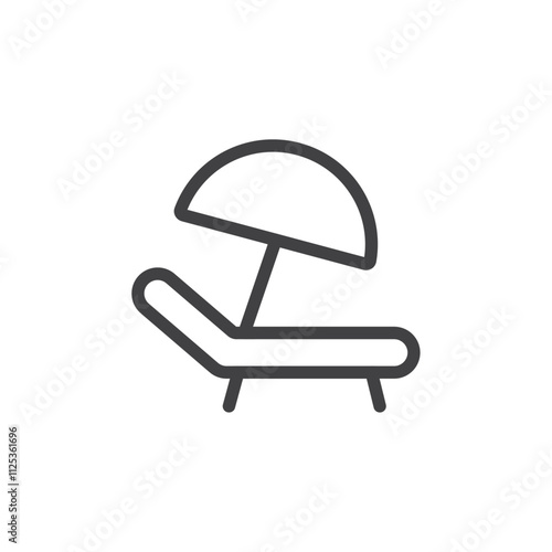 Beach chair icon Simple outline vector logo